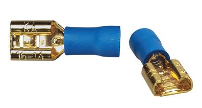 Sinuslive Flachstecker 6,3mm blau für Kabel 1,5mm² - 2,5mm² 10 Stück