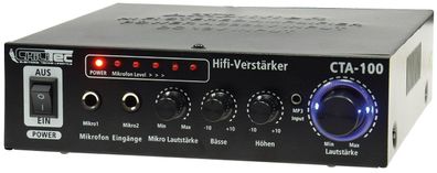 ChiliTec HiFi-Verstärker CTA-100 100W, schwarz 1x Line In, Betrieb 12V o. 230V