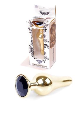 Plug-Jewelery Gold BUTT PLUG- Black