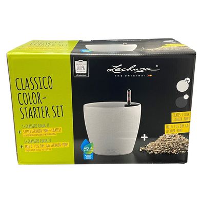 Lechuza Starterset Classico Color 21, weiß - Pflanzgefäß inkl. PON 3 Liter