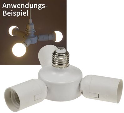 ChiliTec E27-Fassung Triple, 3-fach Adapter auf 3x E27-Schraubfassungen