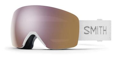 SMITH Schneebrille Skyline white chunky knit + everyday rose gold mirror