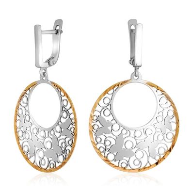 Silber Ohrringe für Damen aus vergoldetem Silber Echtschmuck Ohrschmuck