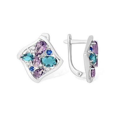 Ohrringe Silber Amethyst Topas Ohrschmuck Echtschmuck bei Secretforyou