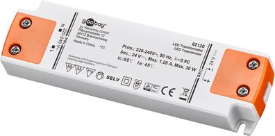 goobay LED Trafo 24 V DC/30 W weiß/orange (1er Faltschachtel)