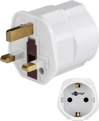 goobay Netzadapter UK 3 polig vergoldet weiß (Bulk)