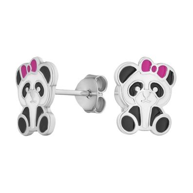 Kinderschmuck Panda Silber Emaile Ohrstecker Ohrringe für Mädchen Echtschmuck