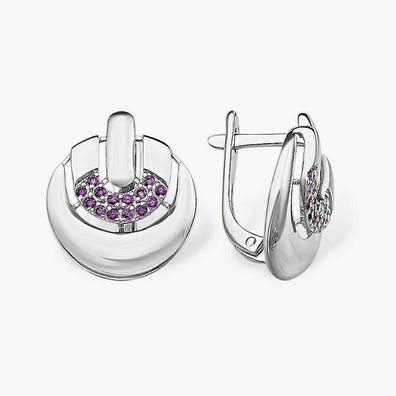 Ohrringe Creolen Silberohrringe Ohrschmuck Silber Zirkonia Steine Echtschmuck