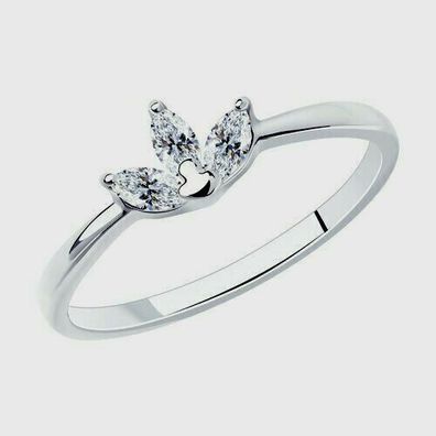 Ring Fingerring Silber Damenring Silberring mit Zirkonia Steinen Echtschmuck
