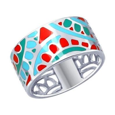 Fingerring Silberring Ring Silberring Emaille Zirkonia Ethno Style Echtschmuck
