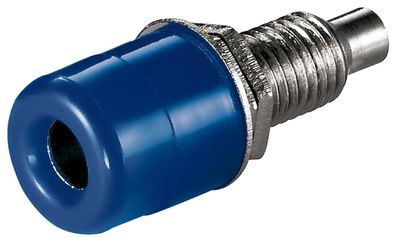 goobay Bananenbuchse mit Gewinde 4 mm mit 2 Muttern blau (Bulk)