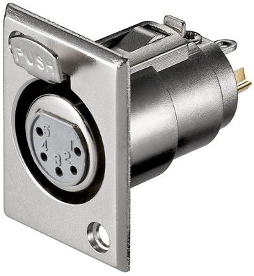 goobay Mikrofon Einbaubuchse XLR 5 Pin mit Verriegelung/vergoldeten Kontakten (Bulk)