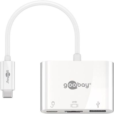 goobay USB C Multiport Adapter HDMI PD weiß 0,15 m