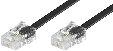 goobay ISDN Modularanschlußkabel 2 xRJ45 Stecker 4 polig belegt schwarz 3 m