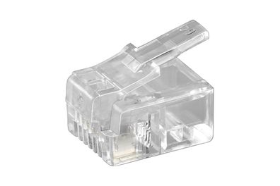 goobay RJ11 Westernstecker für Rundkabel 4 polig transparent (Bulk)