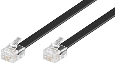 goobay Modularkabel/Telefonkabel CCA RJ12 Stecker auf RJ12 Stecker schwarz 6 m