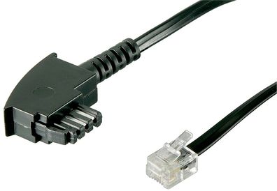 goobay Telefonkabel International Pinout 4 polig schwarz 10 m