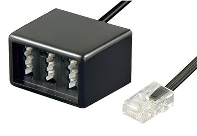 goobay RJ45/TAE Adapter auf 3 x TAE N/F/F (Bulk)