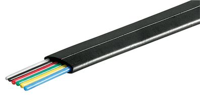 goobay Telefonflachkabel AWG 28 CCA kupferkaschiertes Aluminium 7 mm schwarz 100 m