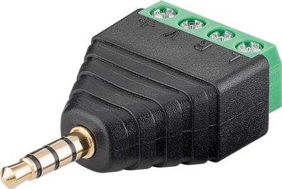 goobay Terminal Block 4 Pin auf Klinke 3,5 mm Stecker 4 Pin stereo (Bulk)