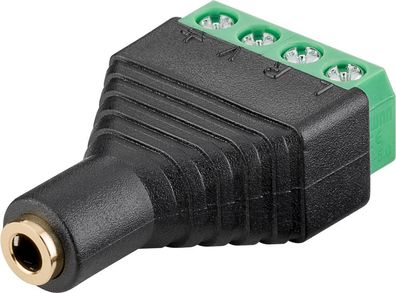 goobay Terminal Block 4 Pin auf Klinke 3,5 mm Buchse 4 Pin stereo (Bulk)