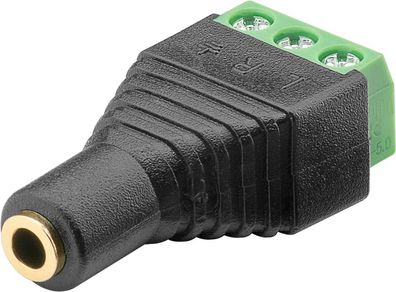 goobay Terminal Block 3 Pin auf Klinke 3,5 mm Buchse 3 Pin stereo (Bulk)