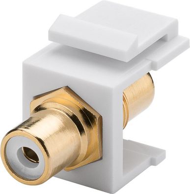 goobay Keystone Modul Cinch/RCa2 x Cinch Buchse vergoldet weiß (Bulk)