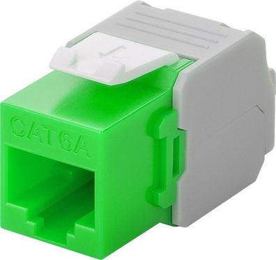 goobay CAT 6A Keystone RJ45 Modul UTP 500 MHz grün/weiß (Bulk)