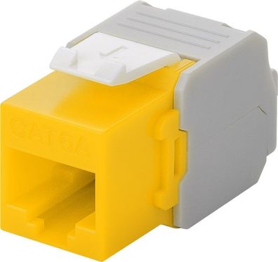 goobay CAT 6A Keystone RJ45 Modul UTP 500 MHz gelb/weiß (Bulk)