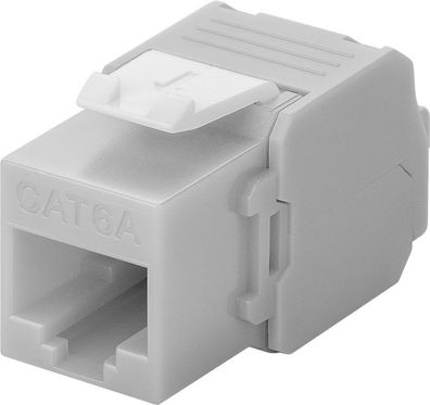 goobay CAT 6A Keystone RJ45 Modul UTP 500 MHz hellgrau (Bulk)