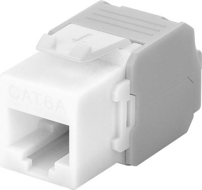 goobay CAT 6A Keystone RJ45 Modul UTP 500 MHz weiß (Bulk)