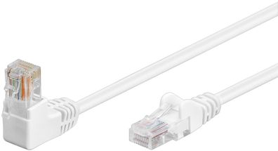 goobay CAT 5e Patchkabel 1 x 90° gewinkelt U/UTP weiß 2 m