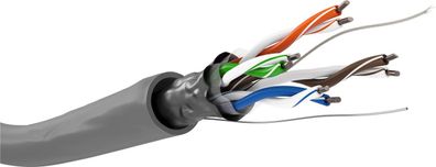 goobay Netzwerk Verlegekabel Cat 5e F/UTP Foliengeschirmt grau 100 m