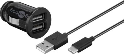 goobay USB Type C Auto Ladeset 2,1 A (2er set)