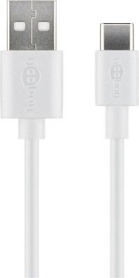 goobay USB C und USB-A Lade und Synchronisationskabel weiß 1 m