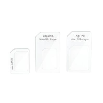 LogiLink Dual Sim Karten Adapter Set weiß (3er Set)