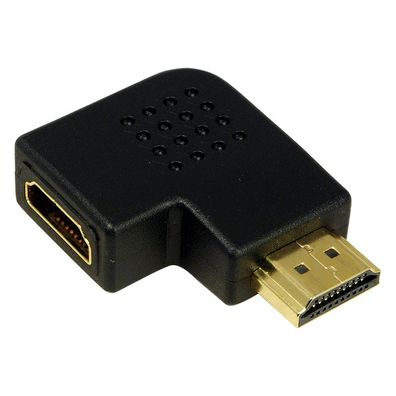 LogiLink Adapter HDMI 90° flach gewinkelt 4K 30 Hz schwarz (1er Softpack)