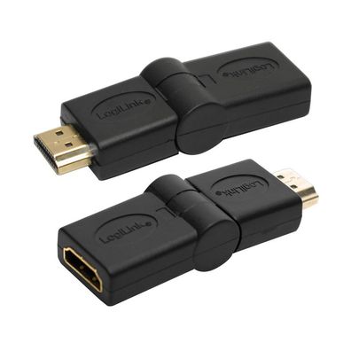 LogiLink Adapter HDMI 180° schwenkbar 4K 30 Hz schwarz (1er Softpack)