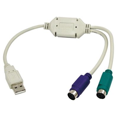 LogiLink USB 1.1 Adapter auf 2 x PS/2 grau 0,3 m (1er Softpack)