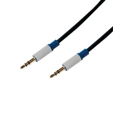 LogiLink Audio Kabel Stecker auf Stecker vergoldet schwarz/mattsilber 15 m