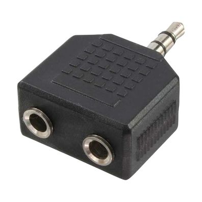 LogiLink Stereo Adapter Pin 3,5 mm zu 2 x Pin 3,5 mm schwarz (1er Softpack)