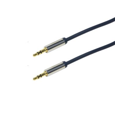 LogiLink Audio Anschlusskabel 3.5 dunkelblau 1,5 m