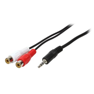 LogiLink Audio Kabel 3,5 mm 3 Pin/M zu 2 x Cinch/F schwarz 0,2 m