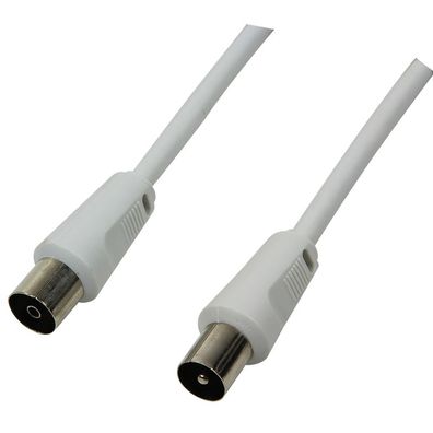 LogiLink TV Antennenkabel Stecker auf Buchse weiß 2,5 m