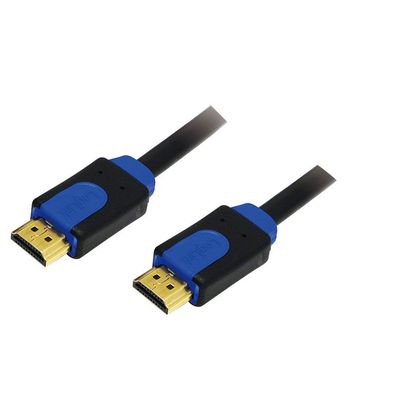 LogiLink High Speed HDMI Kabel 4K 30 Hz mit Ethernet vergoldet schwarz blau 1 m