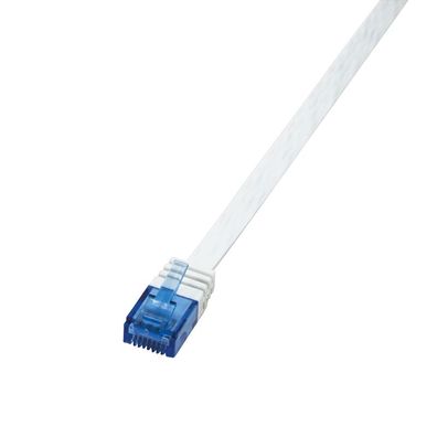 LogiLink CAT 5e Patchkabel Flach U/UTP/Telefon weiß 20 m