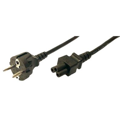 LogiLink Netzkabel Schutzkontaktstecker auf Kaltgerätebuchse IEC C5 schwarz 1,8 m