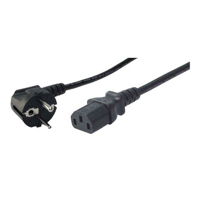 LogiLink Netzkabel Schutzkontaktstecker 90° auf Kaltgerätebuchse IEC C13 schwarz 3 m