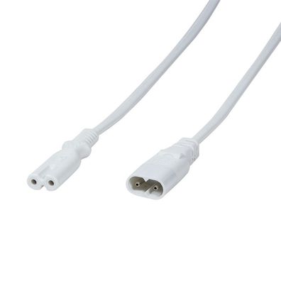 LogiLink Netzkabelverlängerung Kaltgerätestecker auf buchse IEC C8/C7 weiß 2 m