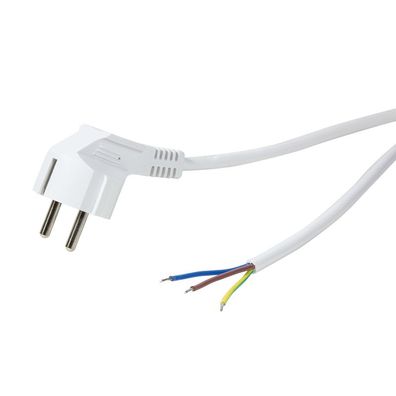 LogiLink Netzkabel 90° auf offenem Kabelende weiß 1,5 m